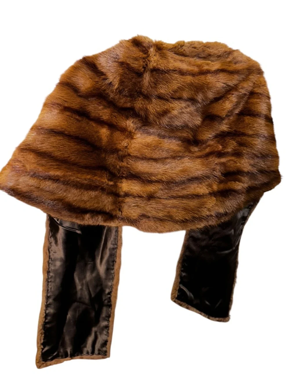 Real Mink Fur brown Capelet shrug shawl wrap mint condition
